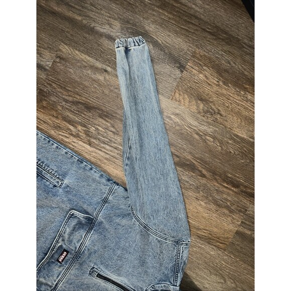 Vintage Guess Denim Quarter zip Pullover Sz Large Light Wash 80s/90s - Picture 5 of 14